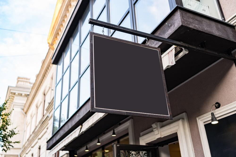Industry Insights: Choosing the Right Shop Front Signage 1 (A signage board is shown in the image placed above the shape to make it even more visible)
Factors to Consider When Choosing Shop Front Signage
