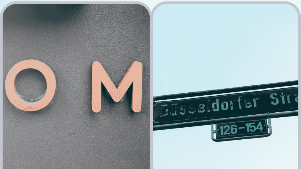 Fabricated 3D Sign Letters vs. Flat Signs Traditional: Which is Right for You? 3 Street sign featuring the word "Om" alongside an illustration of a building, blending spirituality with urban life.