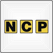NCP logo – outdoor business signs project completed by Manchester Signs Centre
