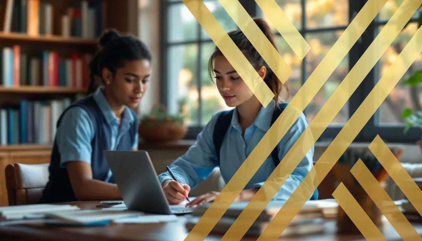 A student is sitting at a desk, deeply engaged in reading materials about English language tests, focusing on the requirements for studying in the UK. The books and papers on the desk highlight various acceptable English language qualifications, including IELTS and TOEFL, essential for international students aiming to meet English language proficiency standards for their visa application.