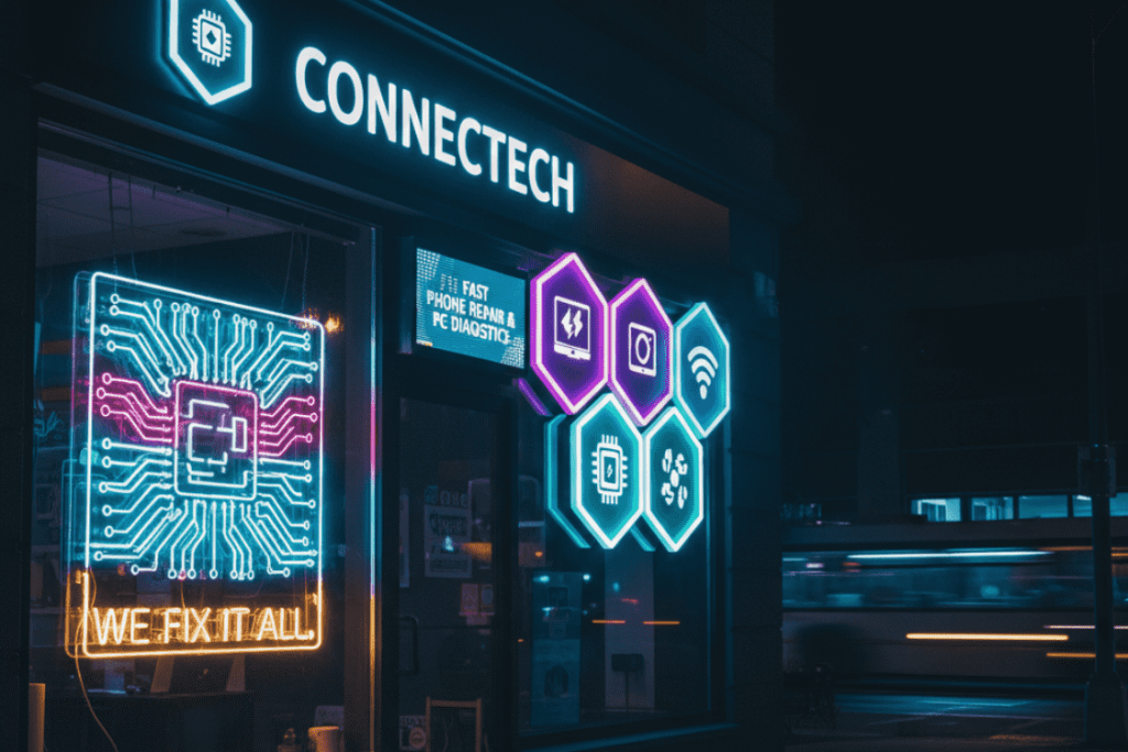 Illuminated Outdoor Signs: Types, Benefits, and Installation Best Practices 2 Bright, clear LED sign board promoting a shop's visibility.