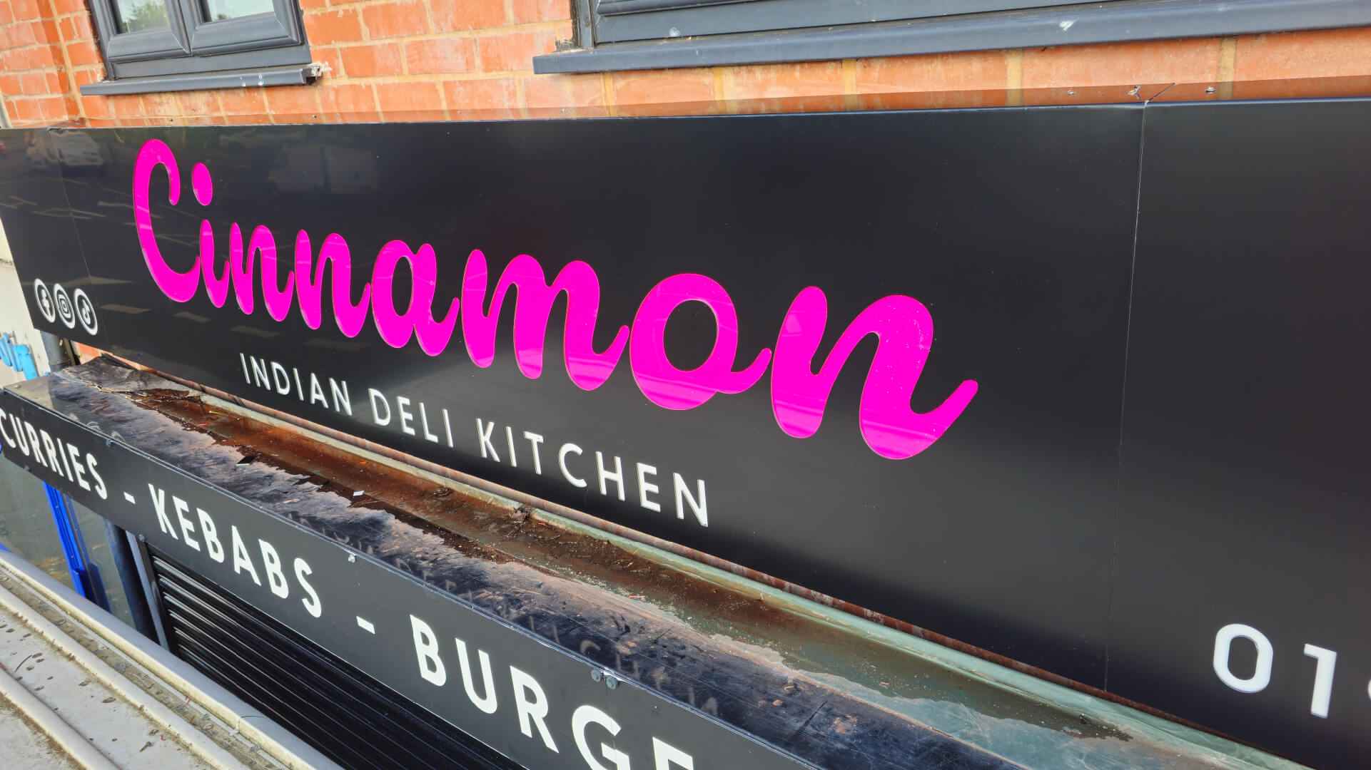 Cinnamon Fret Cut Illuminated Tray Signs