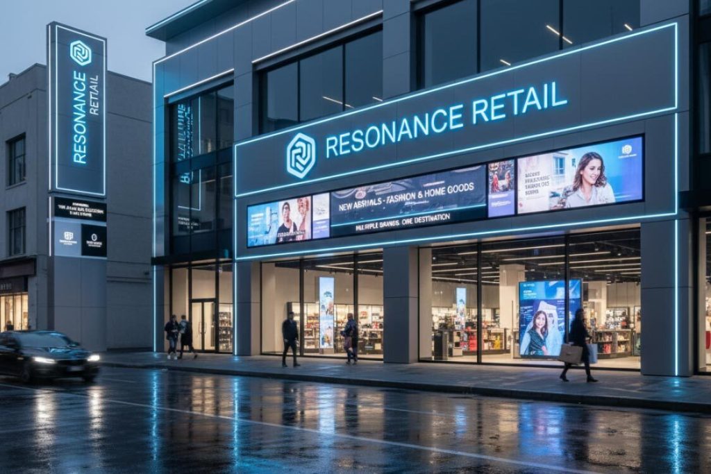 Multi‑Location Branding Signs: Ensuring Consistency Across Franchises and Retail Chains 8 (Large illuminated exterior signage for a multi-location brand showing a consistent multi branding strategy on a retail storefront.)