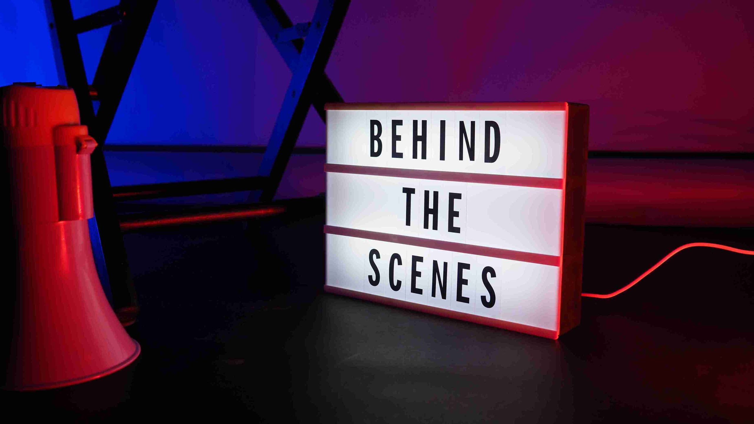 Illuminated projection sign lightbox displaying custom text