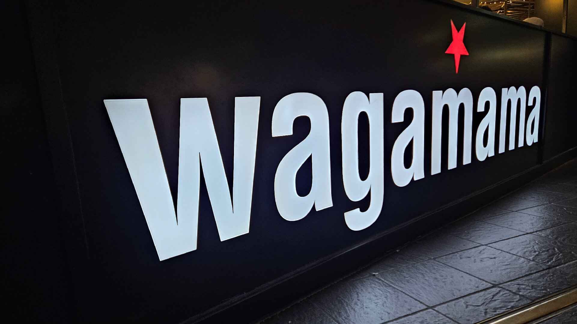 wagamama Fret Cut Illuminated Tray Signs