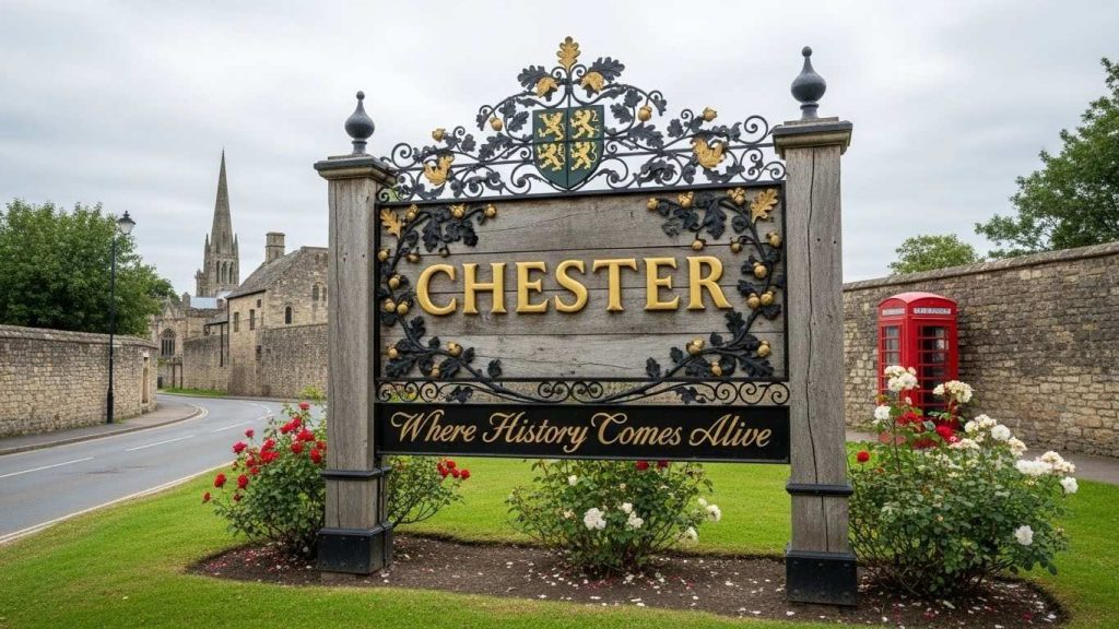 City Branding Signs: How Exterior Signage Shapes Urban Identity and Tourism 8 City branding signs welcoming visitors at a UK city entrance.