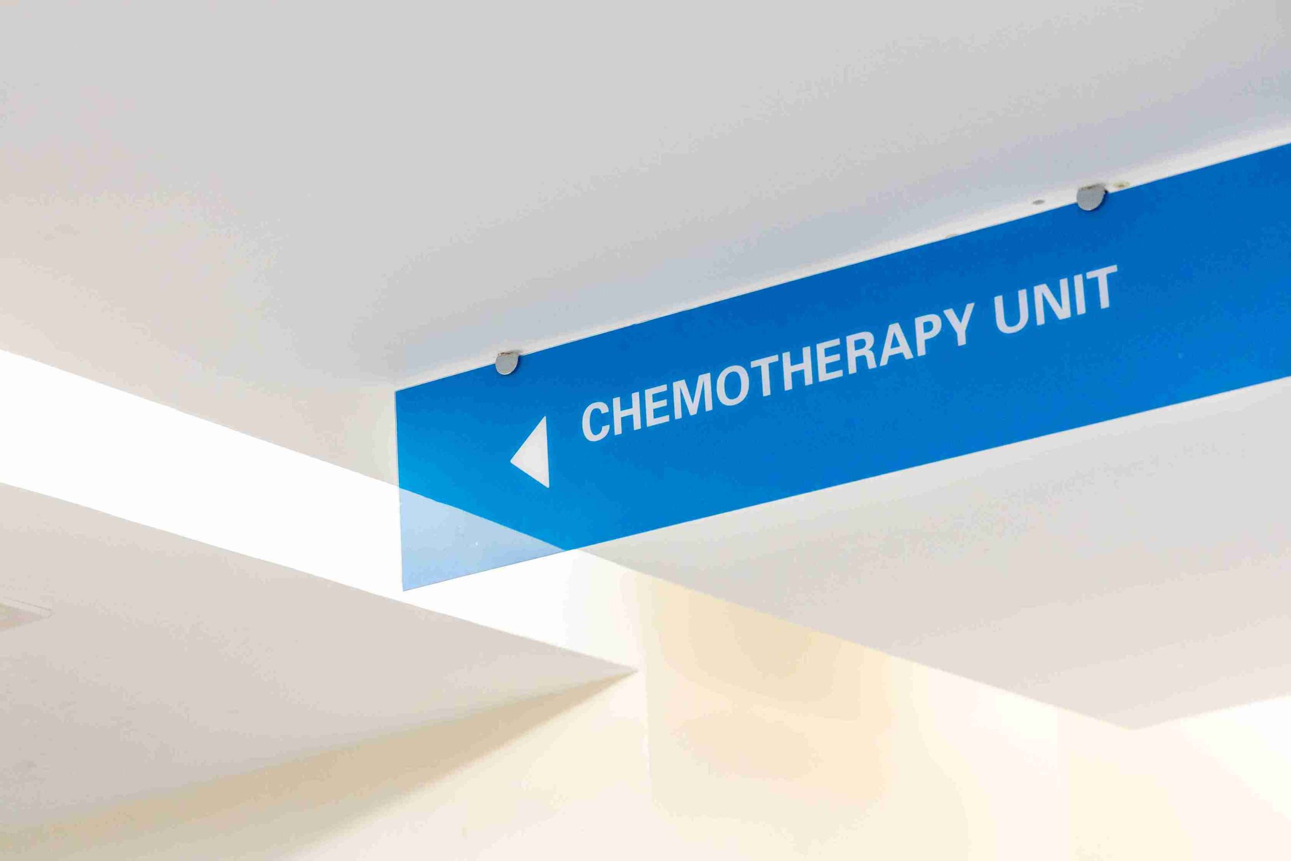 chemotherapy unit signage at hospital for cancer scaled