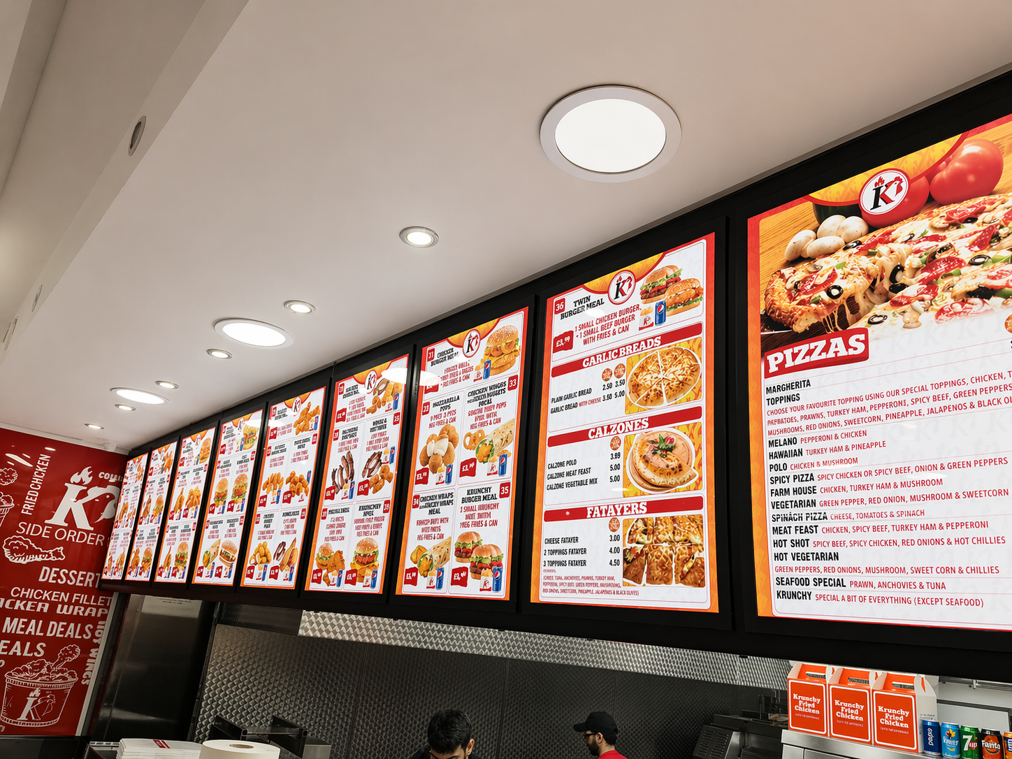 digital takeaway showing menu