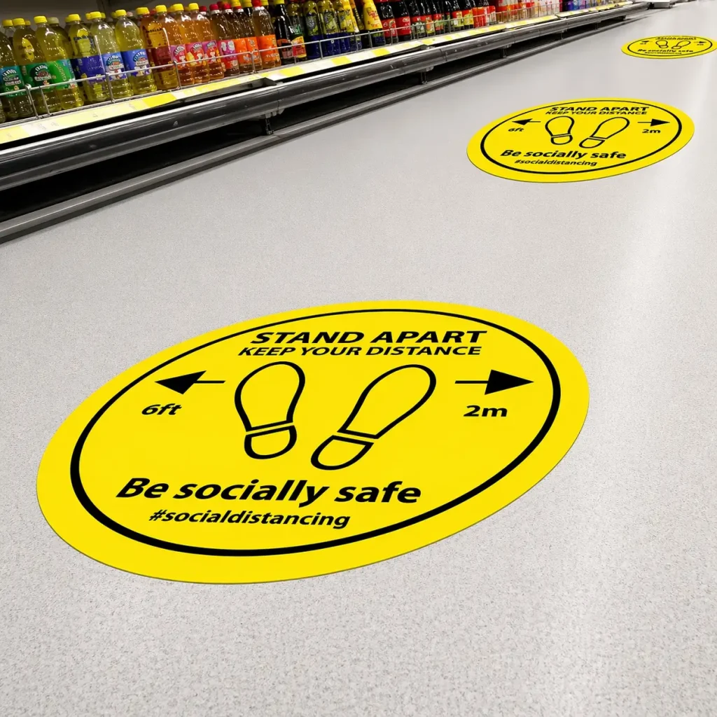 steps on floor graphics