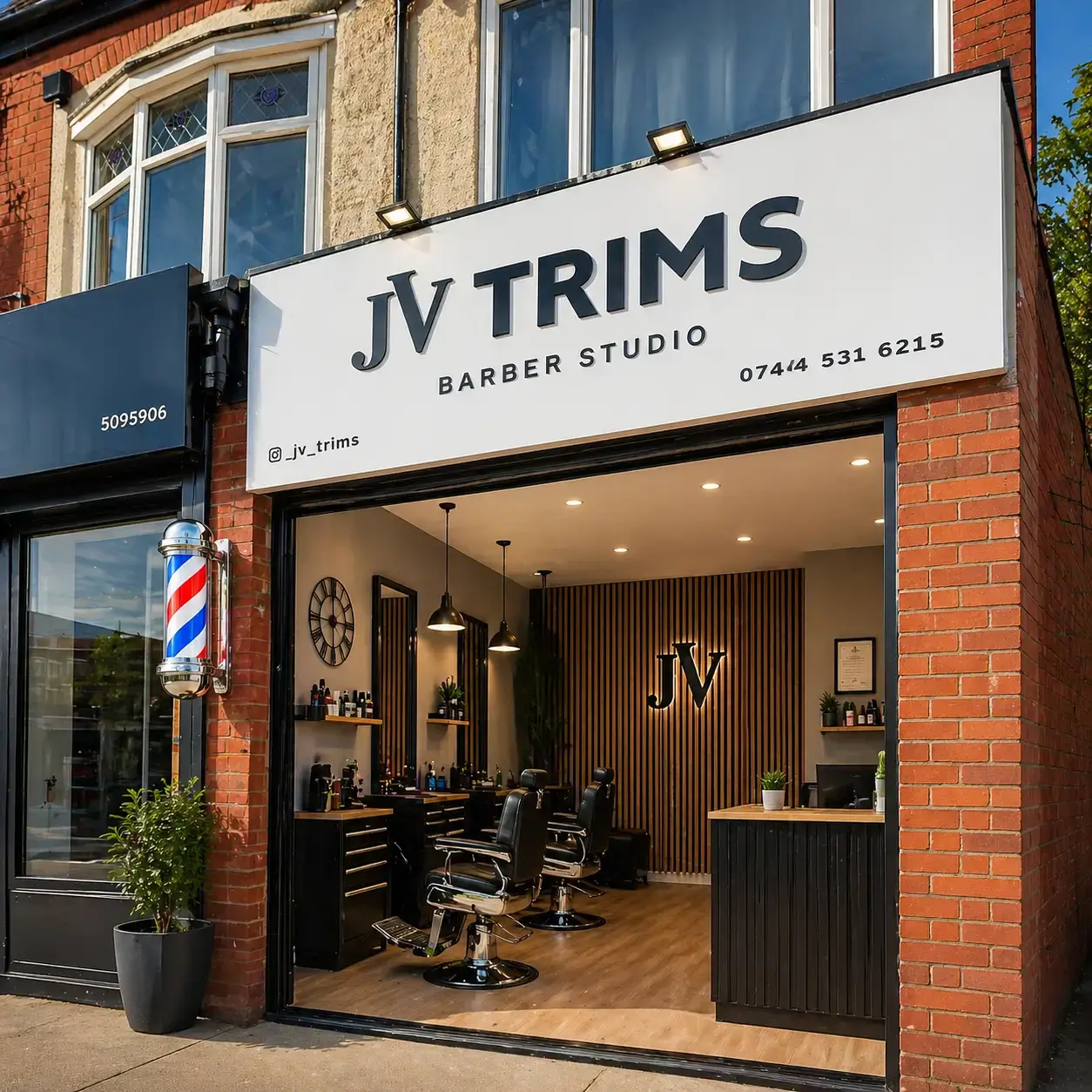 barber sign JV trims