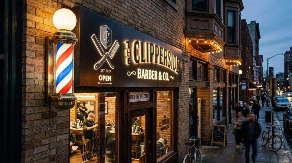How Barber Shop Signs Can Attract More Customers in Manchester 1 Traditional barber pole beside a modern illuminated Barber Shop Signs Manchester
combining classic and contemporary design styles.