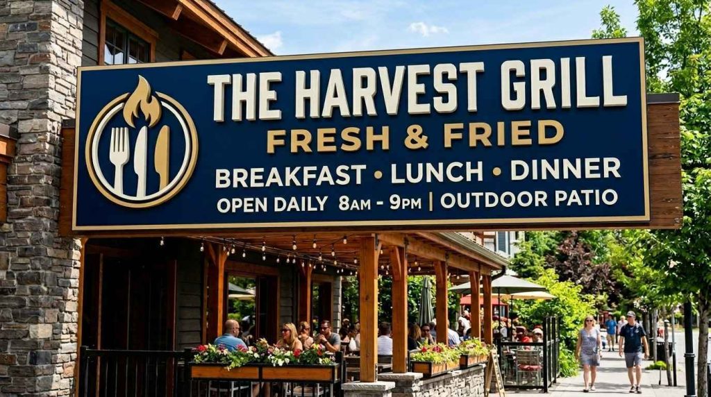 How to Choose the Restaurant Signs Outdoor: Key Factors to Consider 2 Restaurant Signs Outdoor with bold, high-contrast lettering and clear branding.