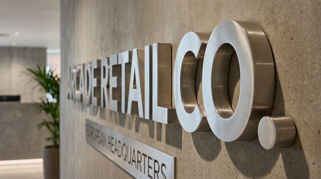 UK retail front shop with letters