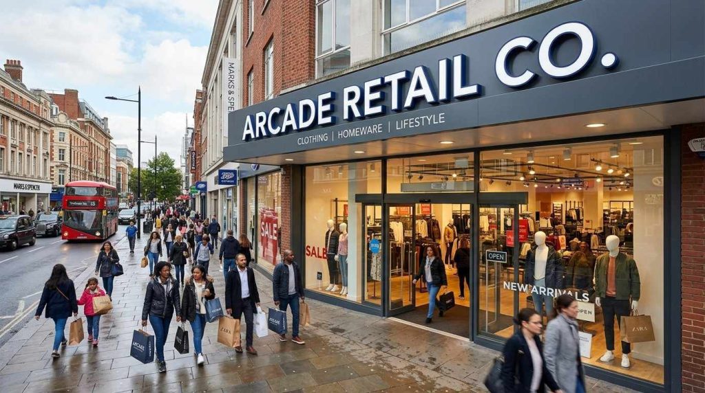 Choosing 3D Built Up Letters vs Flat Cut Lettering: Which Signage Option Is Best for Your Business? 2 Modern UK retail shopfront featuring large 3D built up letters above the entrance, attracting customers on a busy high street during daytime.