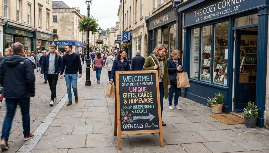 Pavement Signs | A Complete Guide to Outdoor Advertising Boards 2 Outdoor advertising boards displayed outside a local retail shop to attract pedestrians and increase foot traffic.